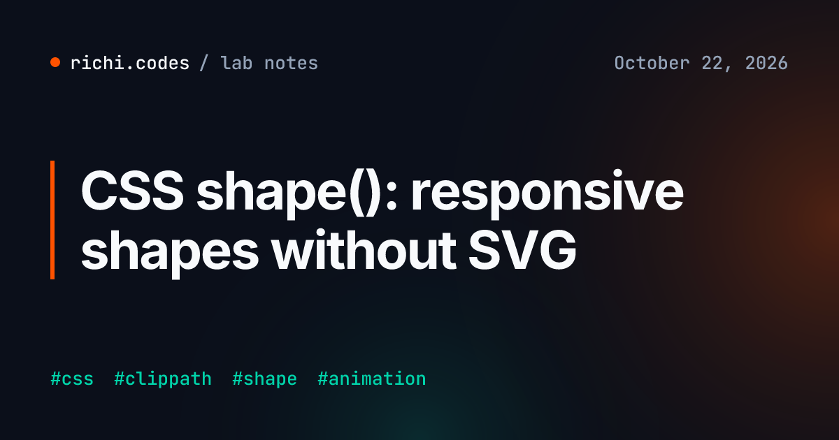 Morph Code Table CSS shape(): responsive shapes without SVG | richi.codes